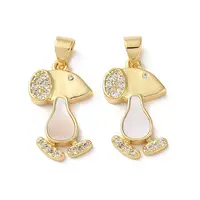 Brass Micro Pave Clear Cubic Zirconia Pendants