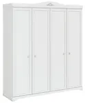 Čtyřdveřová šatní skříň ballerina - bílá