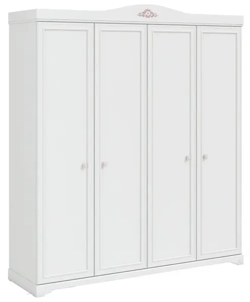 Čtyřdveřová šatní skříň ballerina - bílá