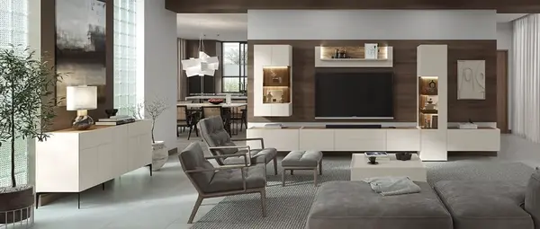 Luxusní obývací pokoj ambrosia - béžová/dub tobacco