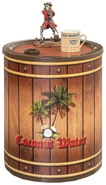 Noční stolek ve tvaru sudu jack - hnědá