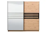 Šatní skříň s posuvnými dveřmi a zrcadlem rimini - dub artisan/černá