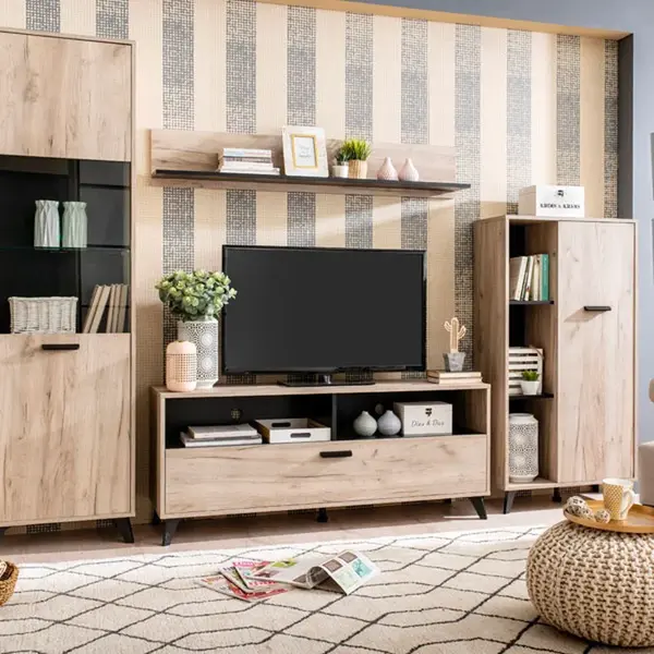 Obývací sestava taylor - dub šedý/černý