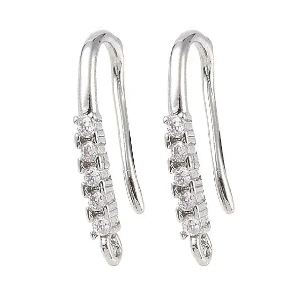 Brass Micro Pave Cubic Zirconia Earring Hooks