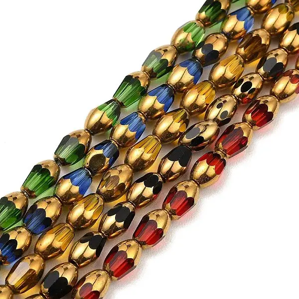 Faceted Electroplate Glass Beads Strands
