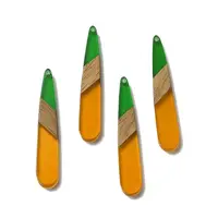 Opaque Resin & Walnut Wood Pendants