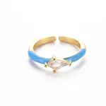 Brass Enamel Cuff Rings