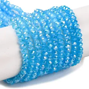Baking Electroplate Glass Beads Strands