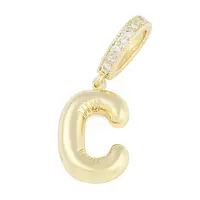 Brass Micro Pave Clear Cubic Zirconia Pendants