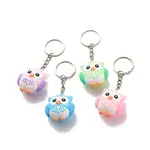 4Pcs PVC Cartoon Owl Keychain