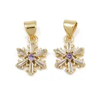 Brass Micro Pave Cubic Zirconia Charms