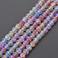 Electroplate Crackle Glass Bead Strands