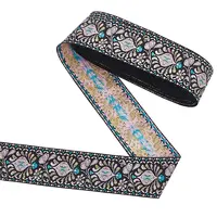 10 Yards Ethnic Style Polyester Jacquard Flower Ribbon