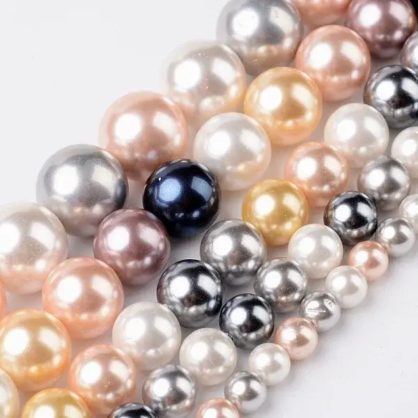 Round Shell Pearl Bead Strands