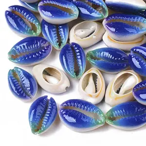 Printed Natural Cowrie Shell Beads