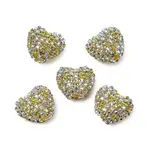Sparkling Acrylic Heart Beads with Rhinestone Embellishment
