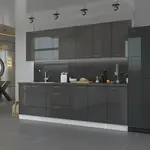 Kuchyňská linka 260 cm Lara 1 Barva korpusu: Bílá, Barva dvířek: Šedý lesk