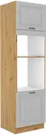 Vysoká skříňka pro vestavnou a mikrovlnou troubu Stilo 60 DPM-210 2F Barva korpusu: Dub artisan, Barva dvířek: Bílá