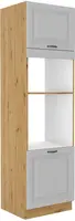Vysoká skříňka pro vestavnou a mikrovlnou troubu Stilo 60 DPM-210 2F Barva korpusu: Dub artisan, Barva dvířek: Bílá