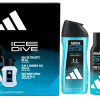 Adidas Ice Dive - toaletní voda s rozprašovačem 50 ml + sprchový gel 250 ml + deodorant ve spreji 150 ml