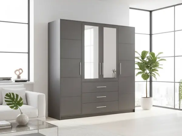 Šatní skříň Bali D4 Grafit Barva korpusu: Grafitová