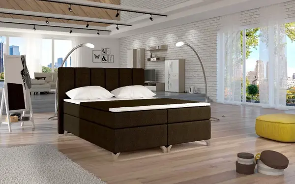 Boxspring Basilio Rozměr: 160 x 200 cm, látka: Sawana 26, Varianta: Bez LED osvětlení