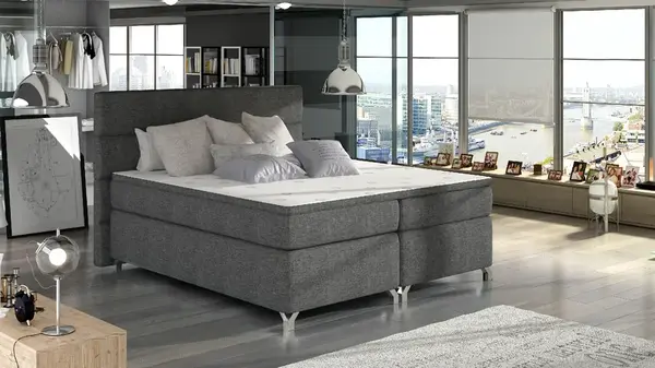 Boxspring Amadeo Rozměr: 140 x 200 cm, látka: Sawana 05, Varianta: S LED osvětlení