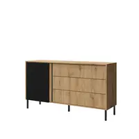 Komoda Mia 3 Barva korpusu: Dub věčný/ černá