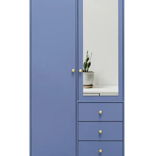 Šatní skříň Siena D2 Barva korpusu: Modrá, Rozměry: 100 cm