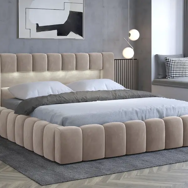 Postel Lamica - kovový rám Rozměr: 160 x 200 cm, látka: Monolith 09