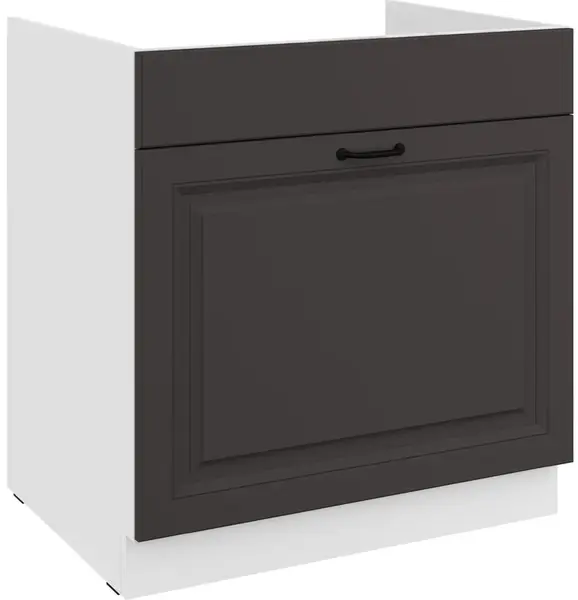 Spodní skříňka pod dřez Stilo 80 ZL 1S BB - Premium Box Barva korpusu: Bílá, Barva dvířek: Grafit