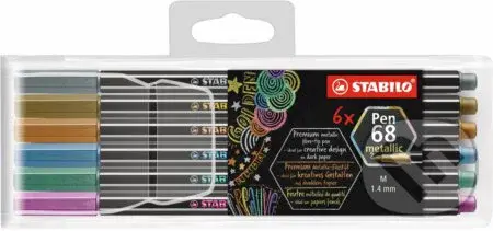 STABILO Pen 68 metallic 6 ks Plastové Púzdro