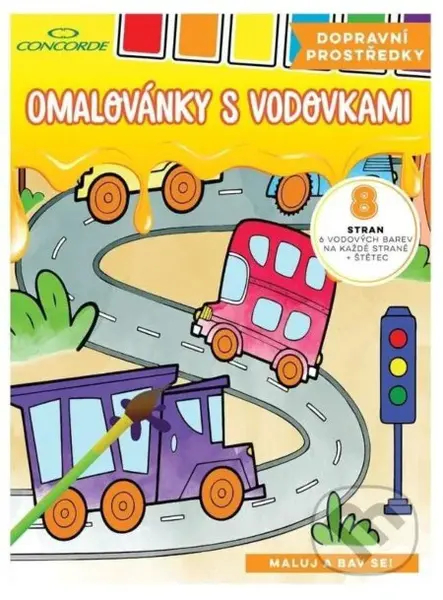 Omalovánky s vodovkami - Dopravní prostředky A4 - kniha z kategorie Omalovánky