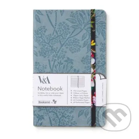 Bookaroo V&A Zápisník A5 - Kilburn Black Flora