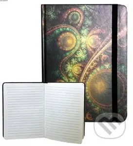 Zápisník s gumičkou 178x126 mm zelenooranžový ornament F