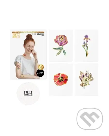 TATTonMe Metalické tetovačky pre ženy Kytice sada Gold