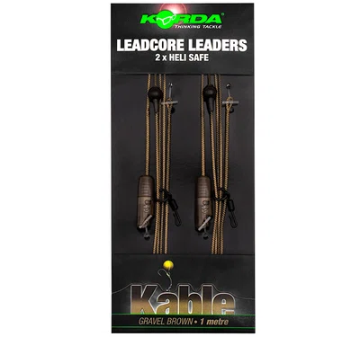 Korda olověná montáž leadcore leader heli safe 1 m 2 ks - gravel