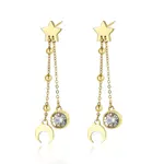 S'Agapõ Dlouhé pozlacené ocelové náušnice Aurora SAR18