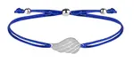 Troli Šňůrkový náramek s andělským křídlem modrá/ocelová