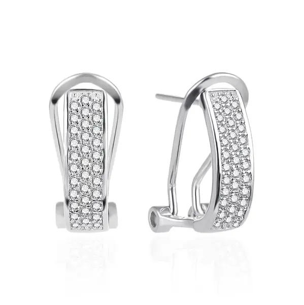Agato Stříbrné visací náušnice se zirkony AGT-E026KKW
