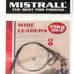 Mistrall ocelové lanko wire leaders 20 cm-7 kg