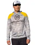 Sportex tričko s dlouhým rukávem dres upf 50 žluto/šedé - m