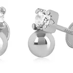 Brilio Půvabné náušnice z bílého zlata se zirkony 14/254.851/17ZIR Esp White gold