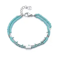 Viceroy Dvojitý ocelový náramek s korálky Kiss 14173P01016