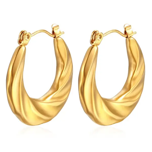 Troli Půvabné pozlacené náušnice s vlnitým designem
