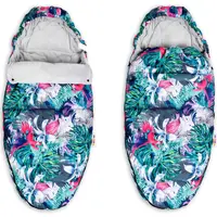Baby Nellys Fusák maxi s minky 105x50cm - Flowers, šedý