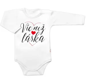 Baby Nellys Body dlouhý rukáv, Víc než láska, Baby Nellys, bílé, vel. 80