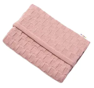 Baby Nellys Bavlněná pletená deka CUBE, 80 x 100 cm - pudrově růžová