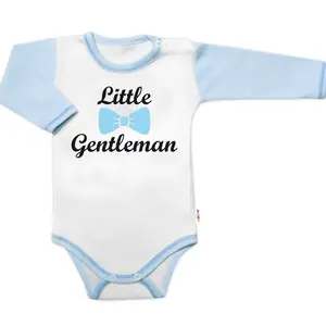 Baby Nellys Body dl. rukáv s vtip. textem  Little Gentleman, kluk vel.  80