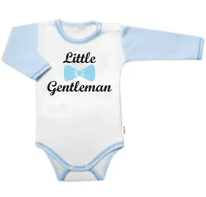 Baby Nellys Body dl. rukáv s vtip. textem  Little Gentleman, kluk vel.  86
